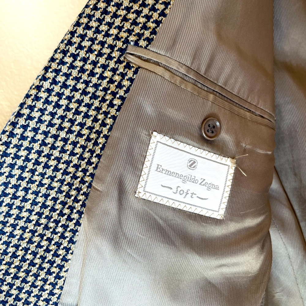Zegna soft blue & tan sport coat